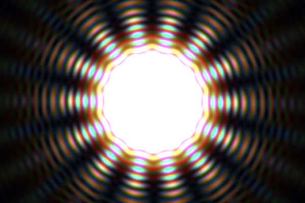 5-wavelength spot image, 10000-fold saturated, 20x(...)nm